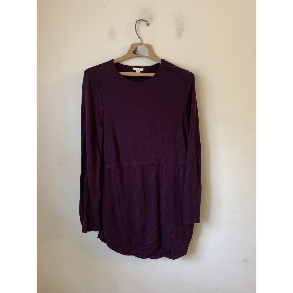 J Jill Womens Sweater Medium Purple Jewel Tone Wool Blend Tunic Lightweight